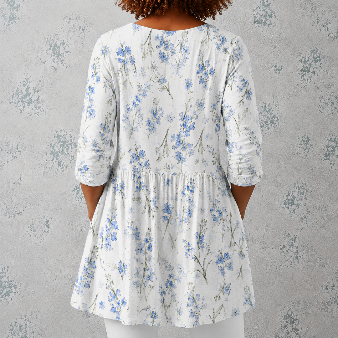 Jeanne | Long Blouse with V-Neck