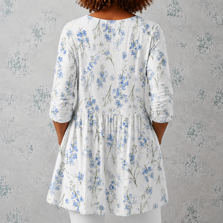 Jeanne | Long Blouse with V-Neck