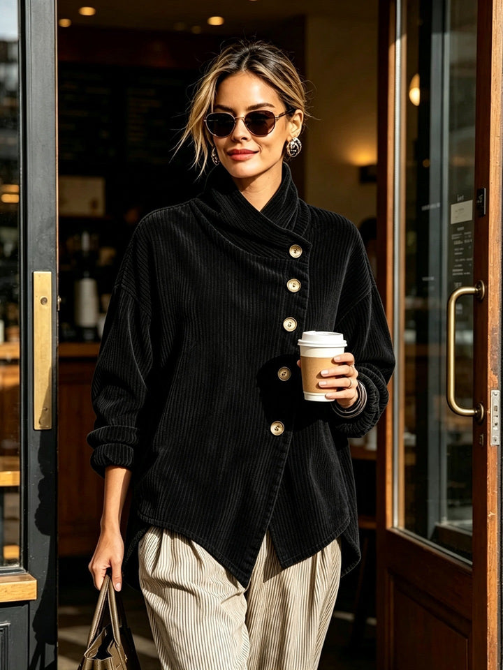 Capucine | Corduroy High-Neck Jumper