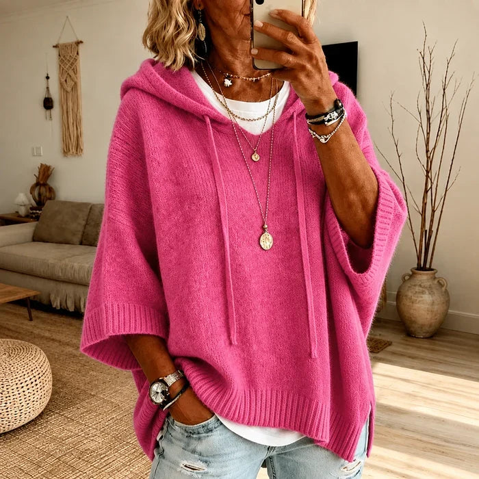 Camille | Hooded Knit Poncho