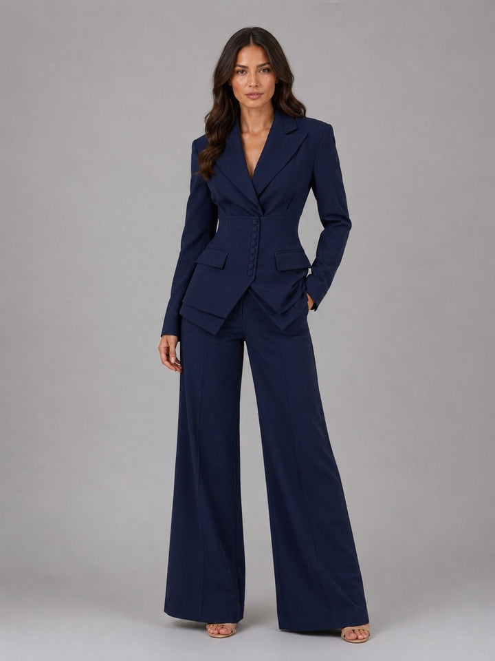 Anselma | Two-Piece Suit with Nipped-Waist Blazer and Wide-Leg Trousers