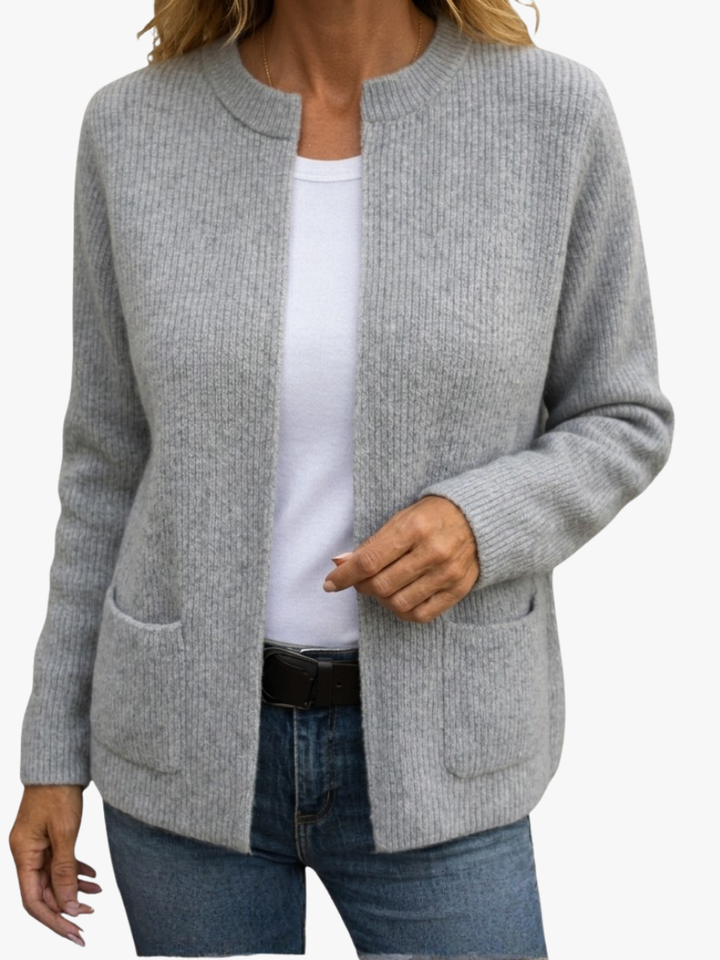 Camille | Warm Knit Zip-Up Cardigan with Pockets