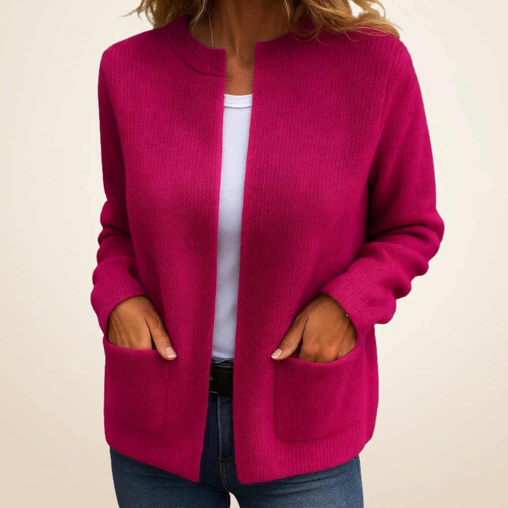 Camille | Warm Knit Zip-Up Cardigan with Pockets