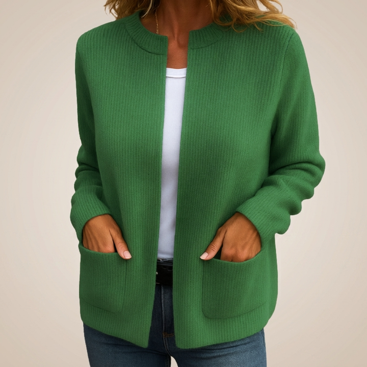 Camille | Warm Knit Zip-Up Cardigan with Pockets