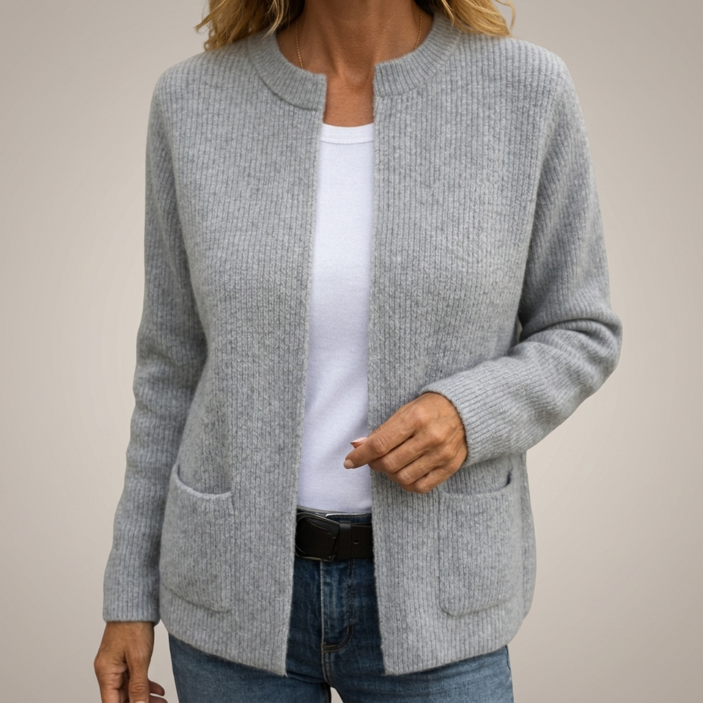 Camille | Warm Knit Zip-Up Cardigan with Pockets