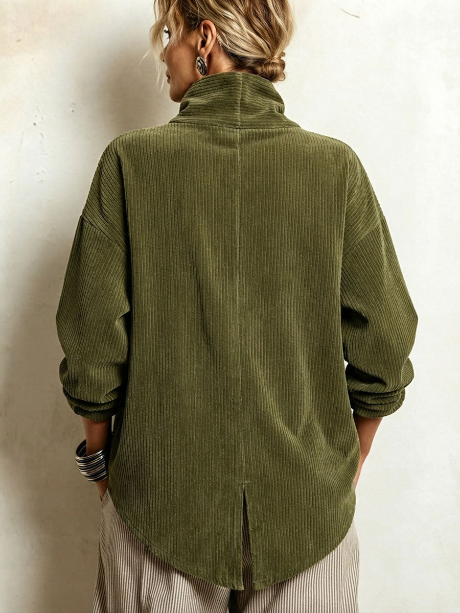 Capucine | Corduroy High-Neck Jumper