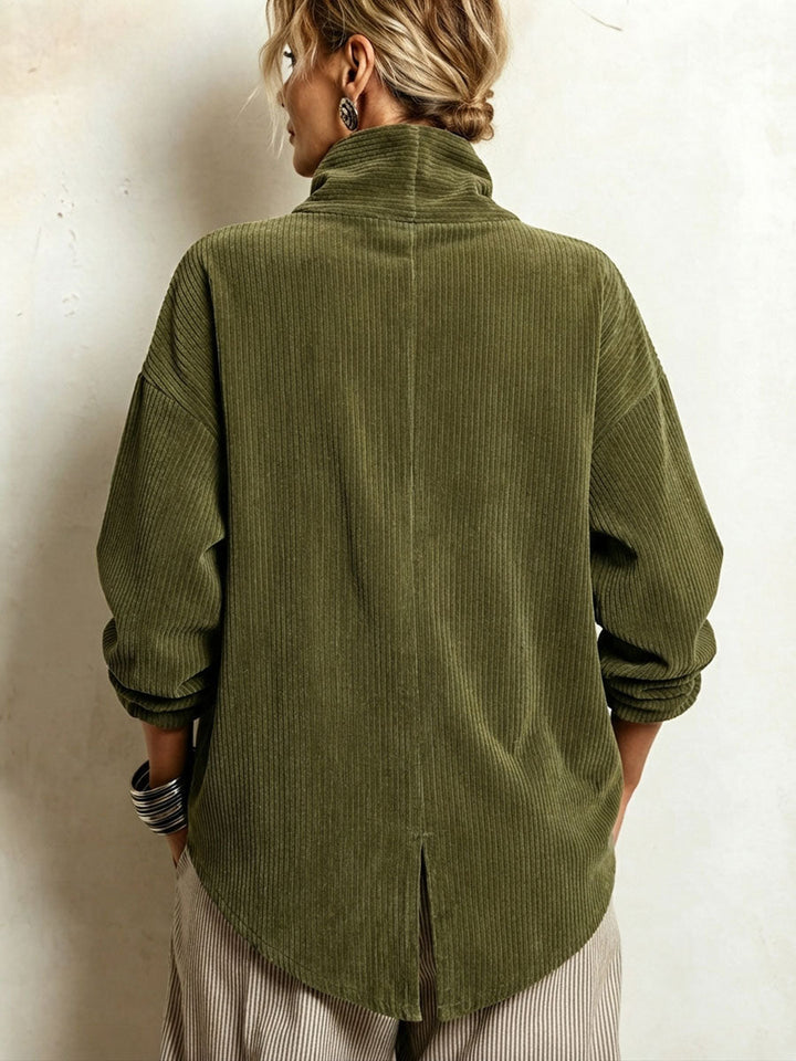 Capucine | Corduroy High-Neck Jumper