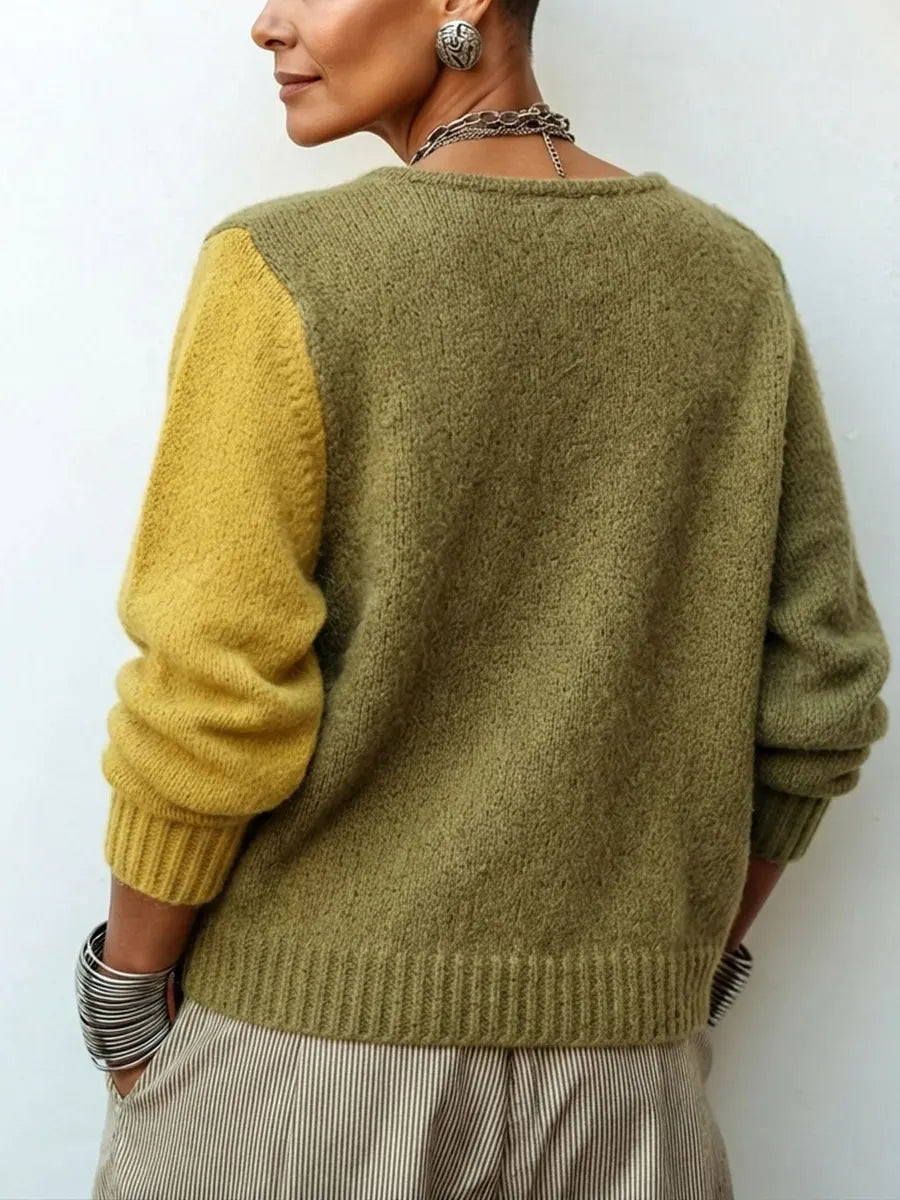 Marianne | Colour-Block Button-Detail Jumper