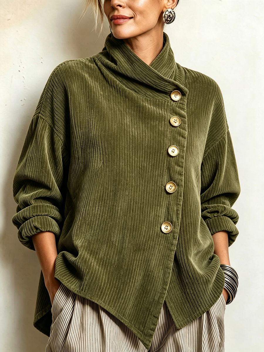 Capucine | Corduroy High-Neck Jumper