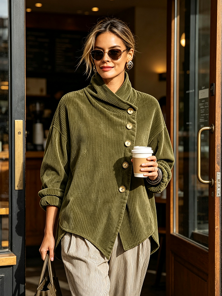 Capucine | Corduroy High-Neck Jumper