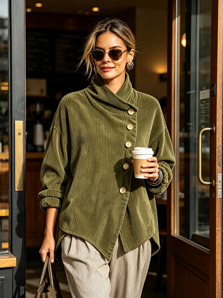 Capucine | Corduroy High-Neck Jumper